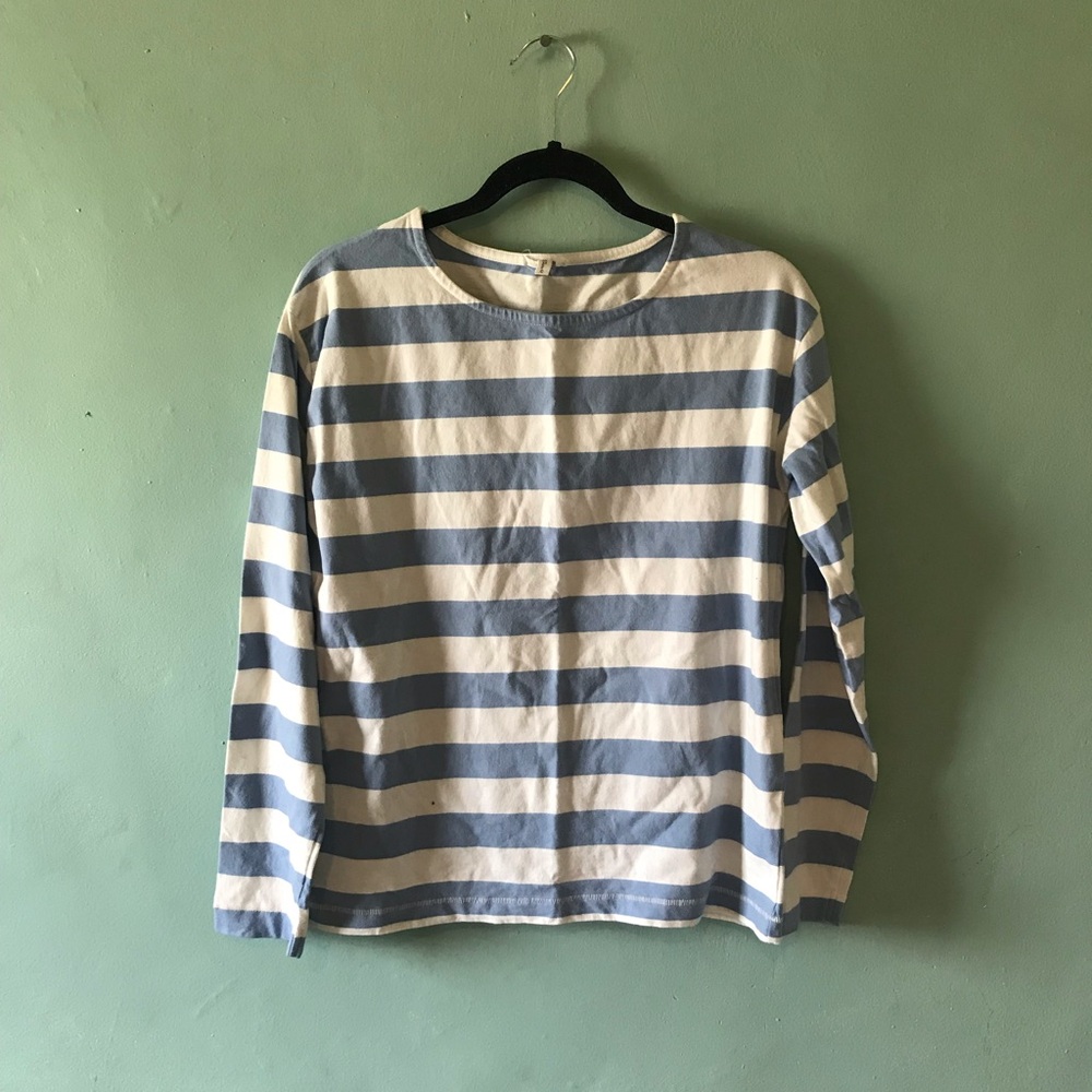 Classic Blue & White Striped Long-Sleeve